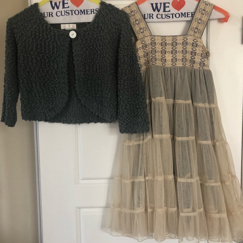 Girls Size 10 Dress and Sweater